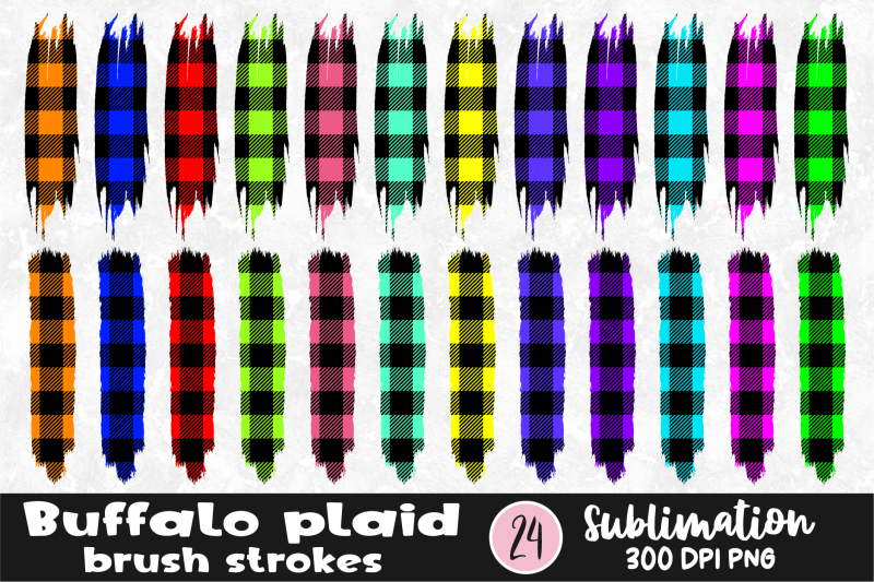 buffalo-plaid-sublimation-brush-stroke-bundle-png