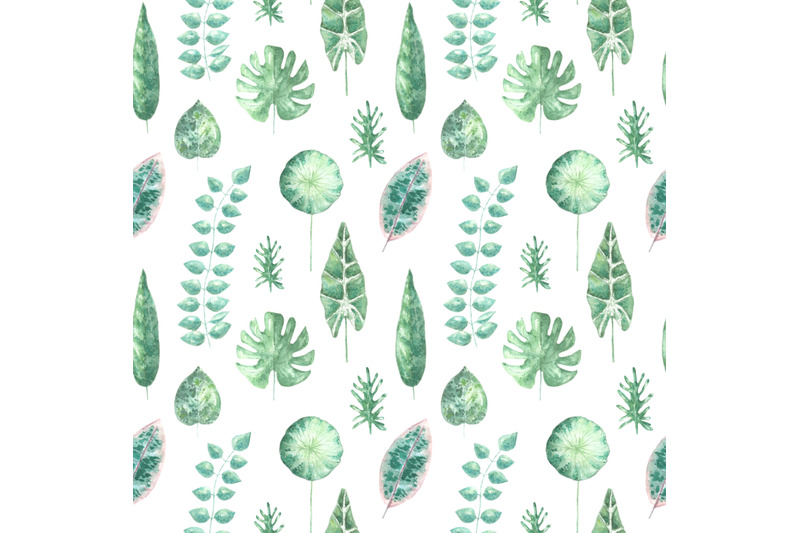 southern-plants-watercolor-seamless-pattern-tropical-plants-green