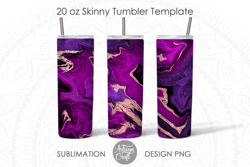purple-rose-gold-marble-tumbler-sublimation-design