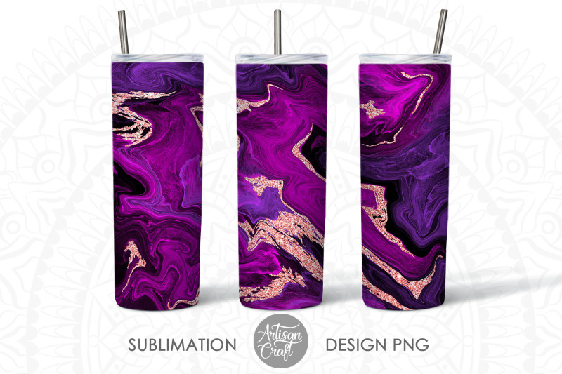 purple-rose-gold-marble-tumbler-sublimation-design