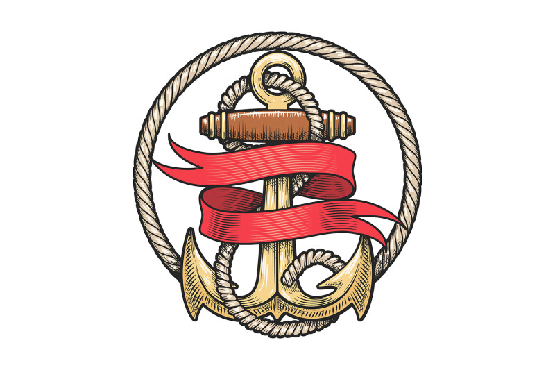 nautical-emblem-of-anchor-and-red-ribbon