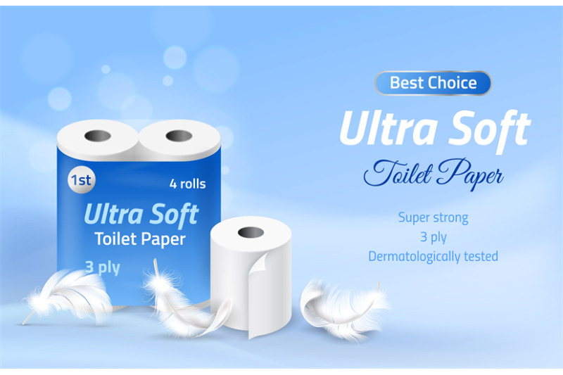 toilet-paper-roll-realistic-white-disposable-soft-towel-and-feather