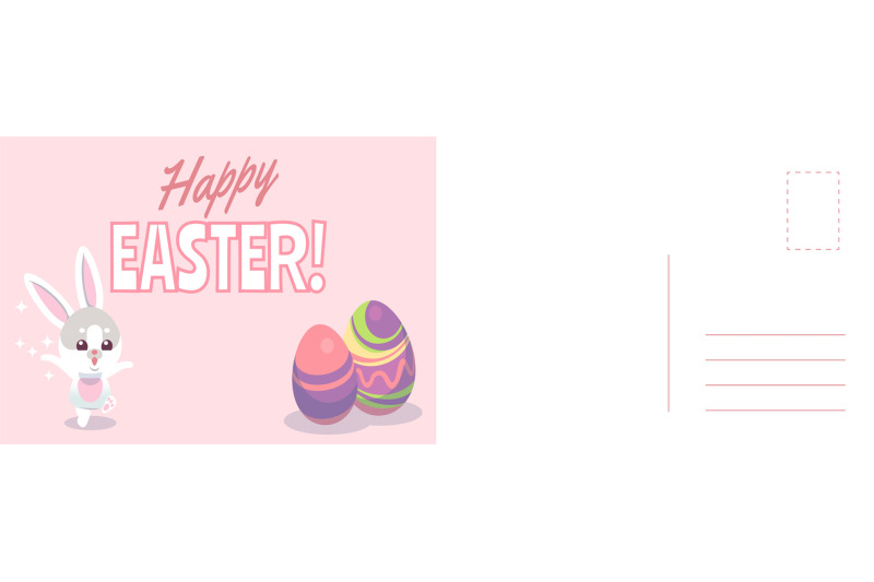 happy-easter-card-cartoon-cute-bunny-and-holiday-colored-eggs-spring