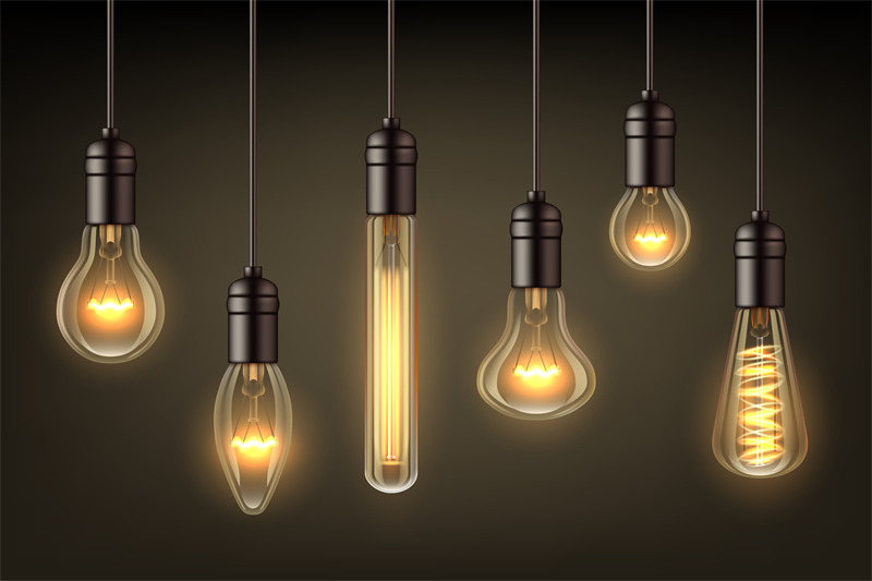 glow-realistic-lamps-incandescent-light-hang-bulb-wire-vector-illustr