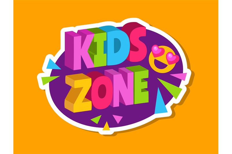 kids-zone-sticker-3d-letters-logo-for-children-playroom-baby-playing