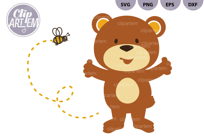 cute-little-bear-bee-svg-vector-dxf-cutting-file-clip-art