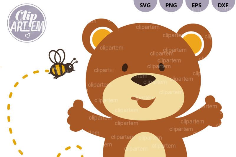 cute-little-bear-bee-svg-vector-dxf-cutting-file-clip-art