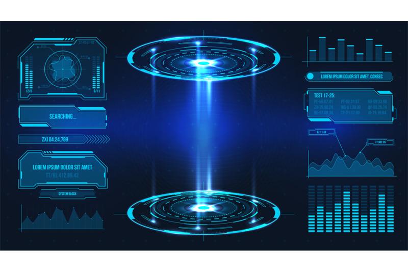 futuristic-platform-hologram-podium-and-digital-data-graphs-and-frame