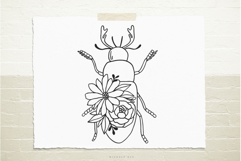 beetle-insect-with-flowers-svg-cut-file