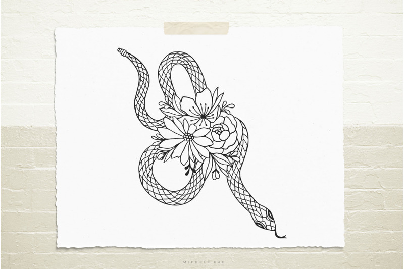 snake-with-flowers-svg-cut-file