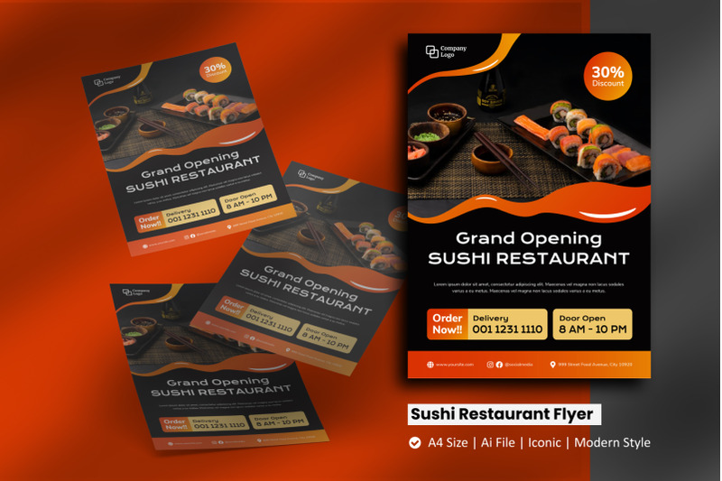 sushi-restaurant-opening-flyer-template
