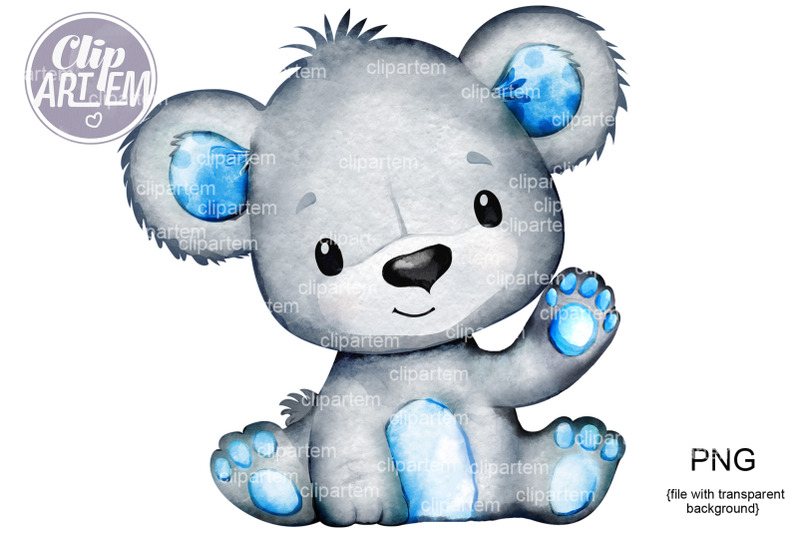 friendly-blue-bear-hand-up-waving-clip-art-bear-boy-image-png