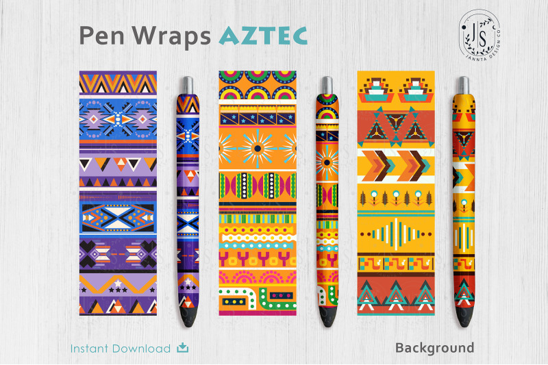 aztec-pen-wraps-png-file-set-pen-wrap