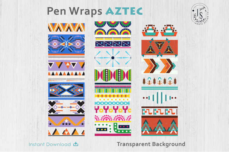 aztec-pen-wraps-png-file-set-pen-wrap