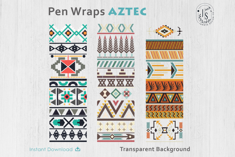 aztec-pen-wraps-png-file-set-pen-wrap