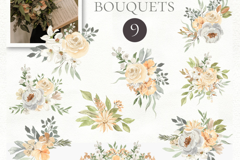 vanilla-summer-watercolor-bouquets-frames-patterns