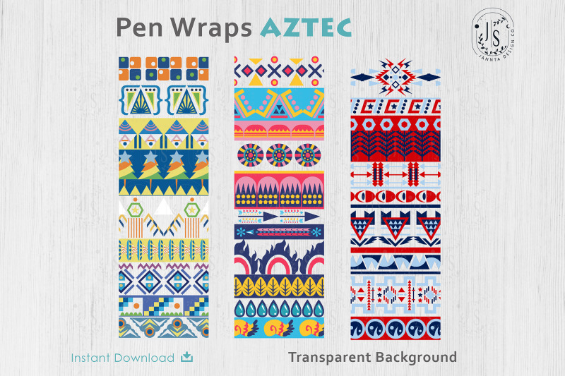 aztec-pen-wraps-png-file-set-pen-wrap