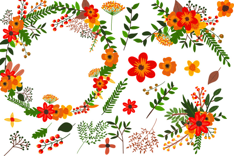 flower-clipart-and-seamless-patterns-red-flower-wreath