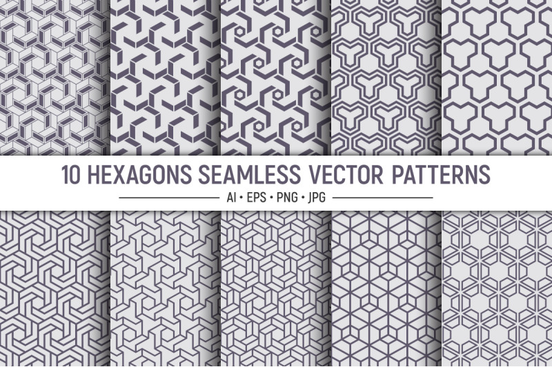 10-seamless-hexagons-vector-patterns