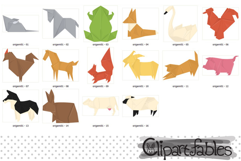 origami-animals-clipart-farm-animals-japanese-origami