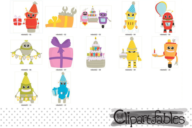 robot-birthday-party-clipart-colorful-diy-birthday-funny-robots