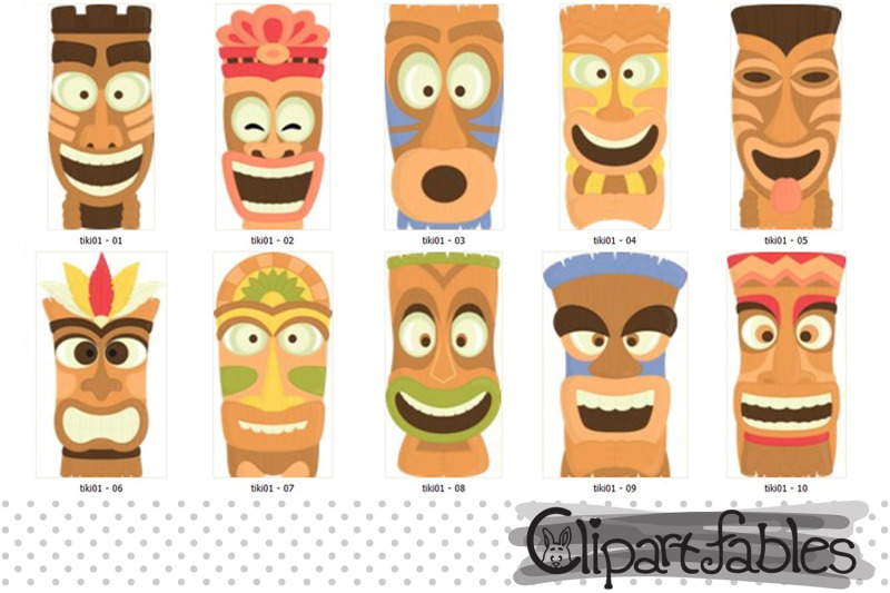 tiki-statue-clipart-luau-party-decor-instant-download