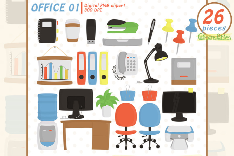 home-office-clipart-work-supplies-digital-png