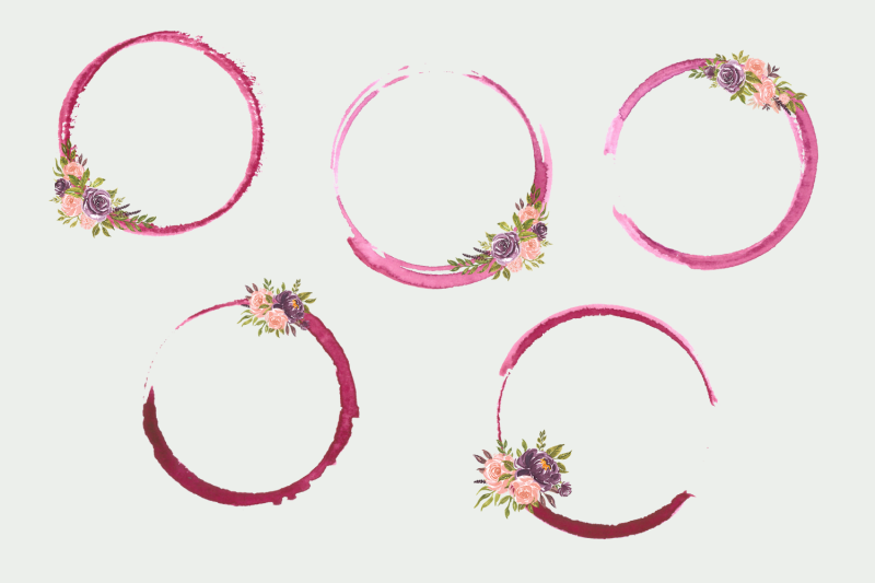 watercolor-circles-for-logo-frams-with-flowers-red-circles-for-logo