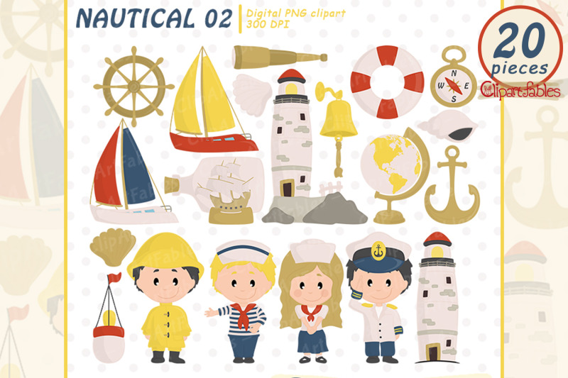 cute-nautical-clipart-yacht-sailor-kids-sailing-lighthouse