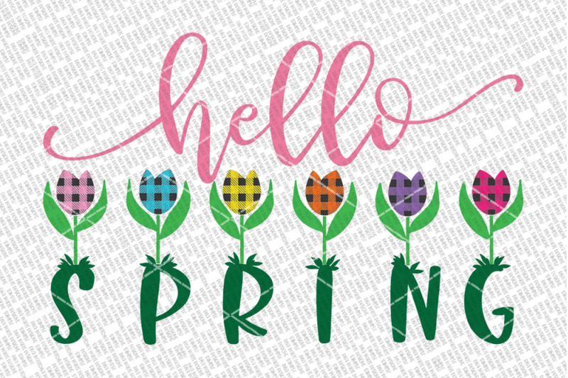 hello-spring-buffalo-plaid-tulips-svg-solid-version-included-farmh