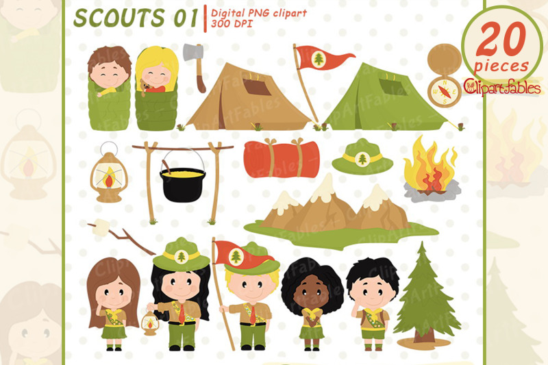 cute-scout-kids-cilpart-for-kids-outdoor-explorer-clip-art