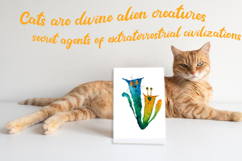 watercolor-drawings-of-alien-cats