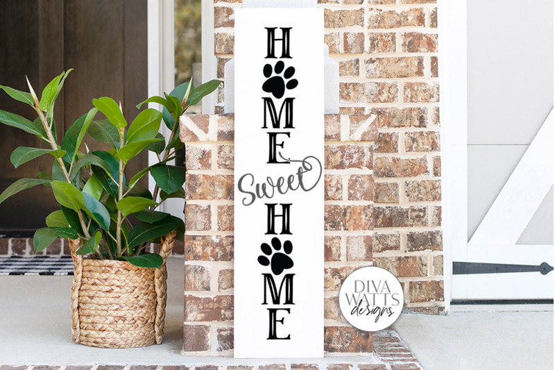 Home Sweet Home With Paw Prints SVG Download