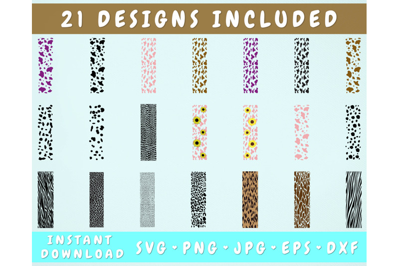 21-animal-print-pen-wraps-glitter-pen-wrap-svg-bundle