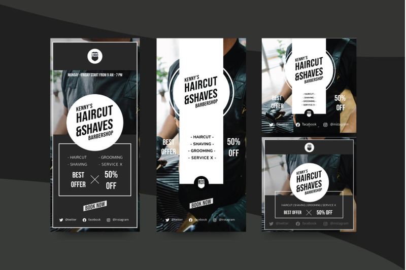 barbershop-instagram-story-and-feed-social-media-template