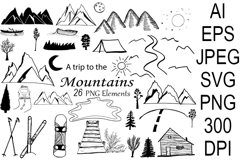 mountains-set-svg-camping-snowboard-skiing-sports