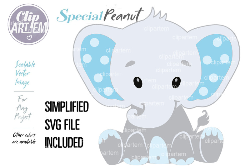 special-peanut-blue-boy-elephant-svg-vector-watercolor-images