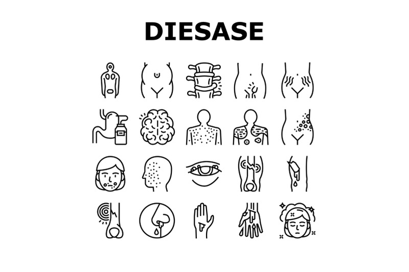 disease-health-problem-collection-icons-set-vector