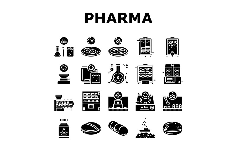 pharmaceutical-production-factory-icons-set-vector