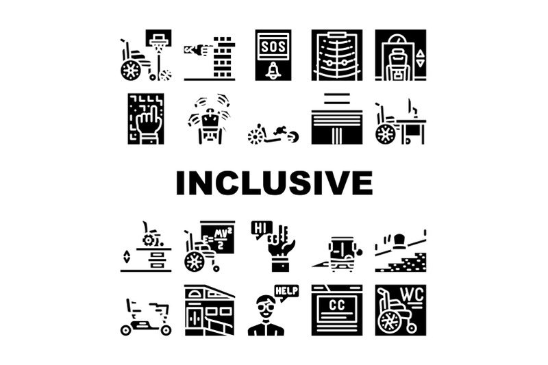 inclusive-life-tool-collection-icons-set-vector