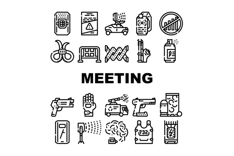 protests-meeting-event-collection-icons-set-vector