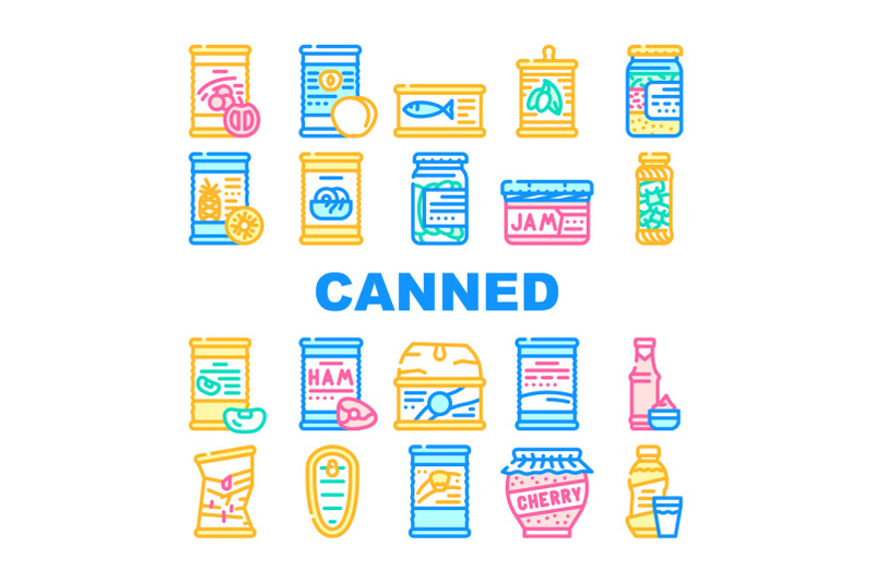 canned-food-nutrition-collection-icons-set-vector