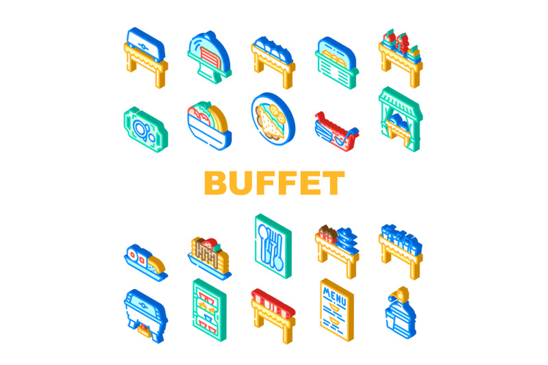 buffet-food-and-drinks-collection-icons-set-vector