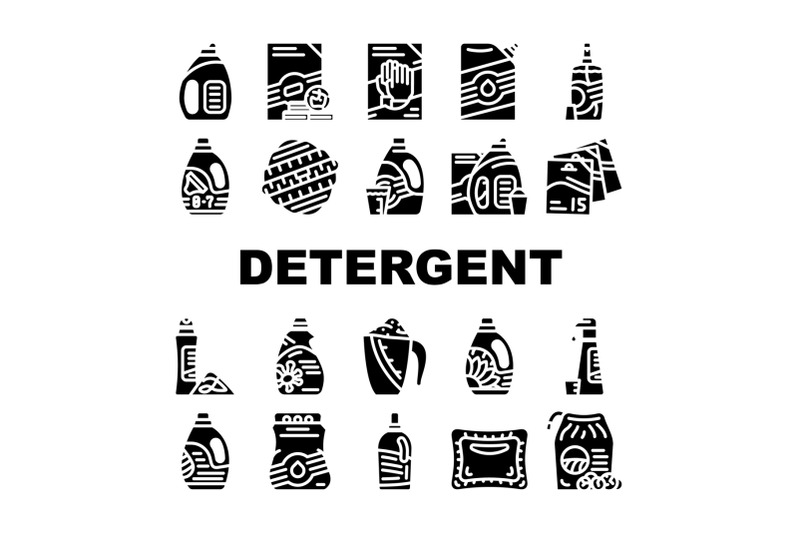 detergent-washing-collection-icons-set-vector