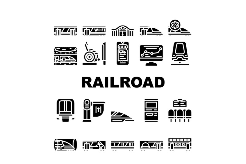 railroad-transport-collection-icons-set-vector