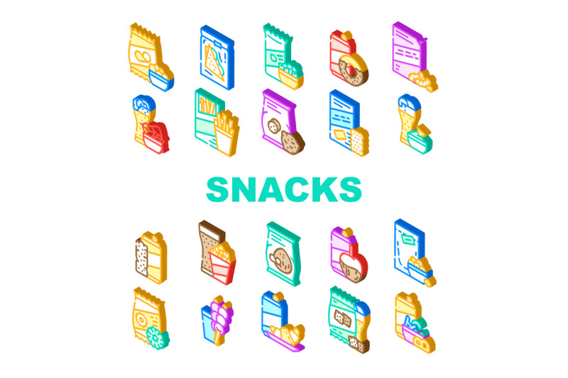 snacks-food-and-drink-collection-icons-set-vector