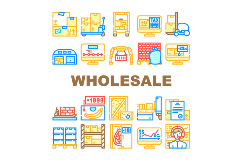 wholesale-service-collection-icons-set-vector