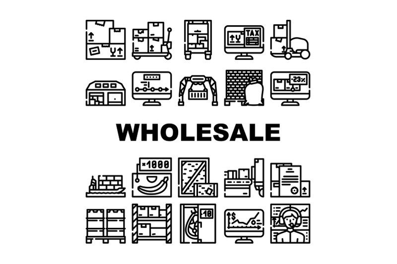 wholesale-service-collection-icons-set-vector