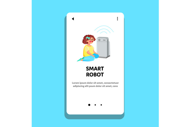 smart-robot-considering-little-girl-child-vector