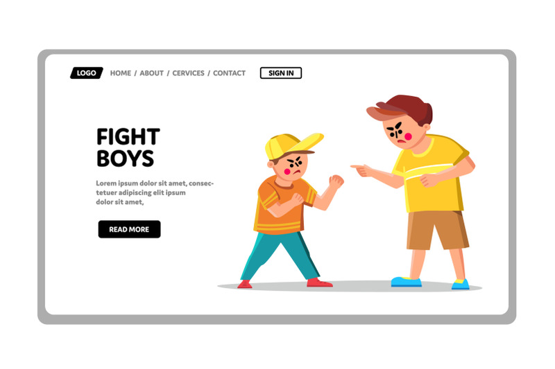 fight-boys-children-on-school-playground-vector